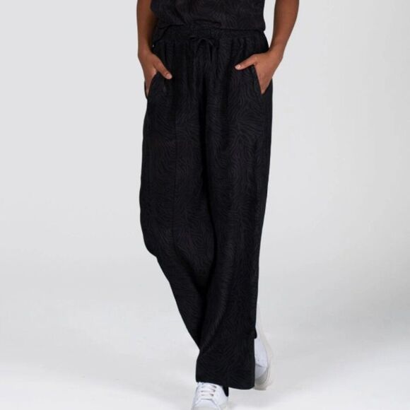 Tucker NYC The Camilla Pant Black Tiger in Silk Stretch Charmeuse Animal Print - Picture 1 of 2